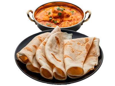 Soft chapathi with curry – Instant chapathi made in Coimbatore using natural ingredients by chapathi manufacturers.